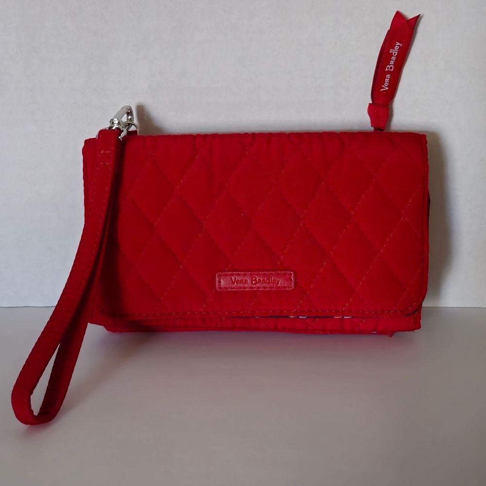 Vera Bradley RFID Microfiber Smartphone Wristlet in Fire Red
